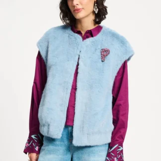 SP9368 GILET - Fur Misty Blue