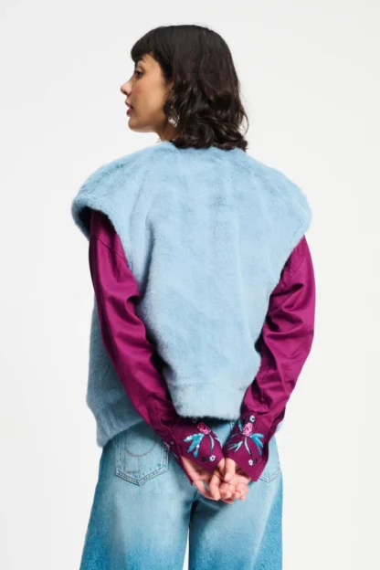SP9368 GILET - Fur Misty Blue - Afbeelding 4