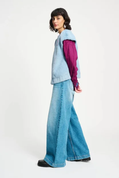 SP9368 GILET - Fur Misty Blue - Afbeelding 2