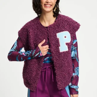 SP9367 GILET - Teddy Baseball Plum