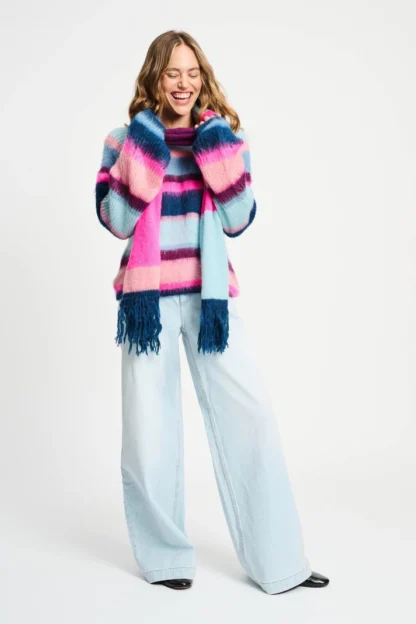 SP9359 PULLOVER - Brushed Stripes Blue - Afbeelding 4