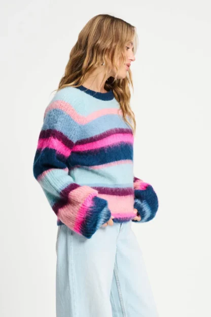 SP9359 PULLOVER - Brushed Stripes Blue - Afbeelding 3