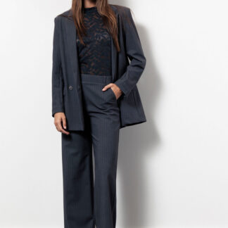 13386 - Lexie bnd pinstripe trousers - antraciet/dark blue