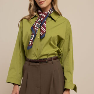 13478 Erina poplin blouse - dark lime