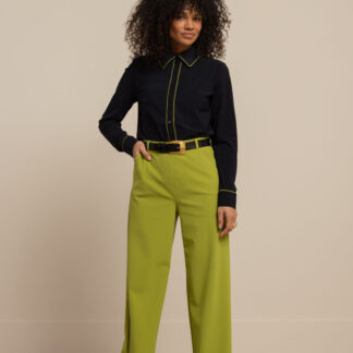 13487 Lexie bonded trousers - dark lime