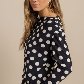13493 Fleur polkadot top - darkblue/kit