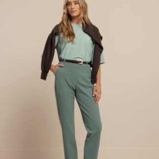 13544 Anne bonded trousers - dark sage green
