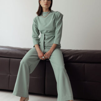 13553 Luz twill trousers - light sage green