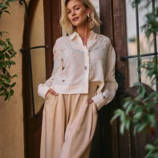 NKS02167 Adora Blouse Embroidery Off White