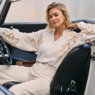 NKS02139 Bridget Blouse Embroidery Off White