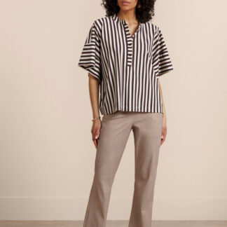13855 Flair linen look trousers - latte