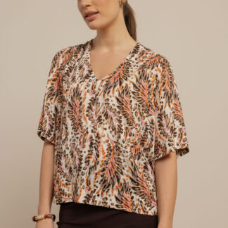 13865 Madison feather top - multi color