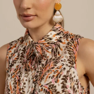 13866 Kimmy feather blouse - multi color