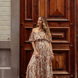 13867 Froukje feather dress - multi color