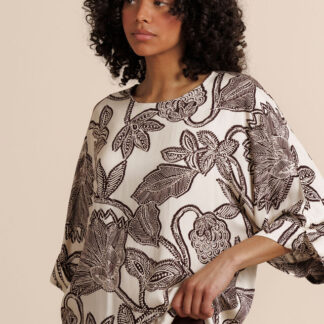 13962 Madison flower top - kit/chestnut