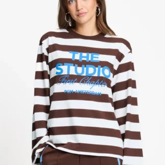 SP9714 LONGSLEEVE - Joy Striped Brown White