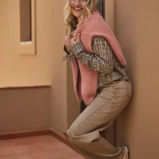NKF02146 Bailey Blouse Sand/Rose
