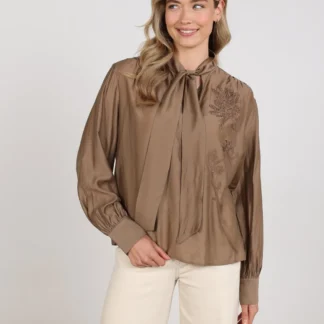 NKF02188 Angie Blouse Tie Taupe