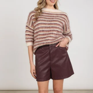 NKF03075 Lucia Pullover Stripe Offwhite/Rose