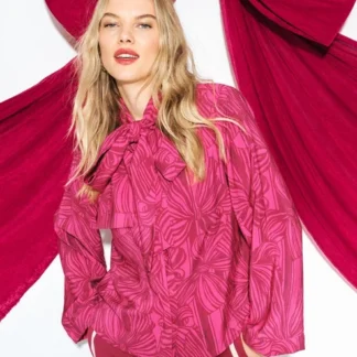 SP9735 BLOUSE - Sara Ribbon Pink
