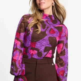 SP9782 TURTLENECK - Ruby Lace Colourful Bows