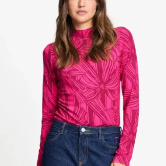 SP9785 TURTLENECK - Romi Jersey Ribbon Pink