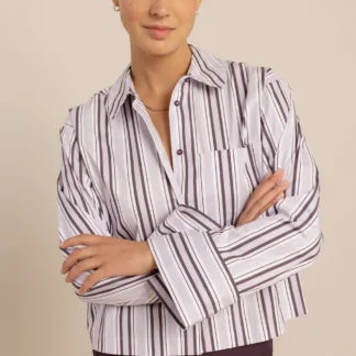 14285 Erina stripe blouse - light aubergine/ aubergine