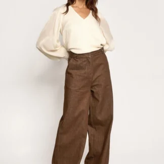 Freebird Paloma High Waist Broek - Dark Chocolate