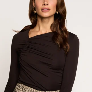 Freebird Tamina Lange Mouw Top - Dark Chocolate