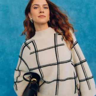 14324 Cecile check pullover - kit/black