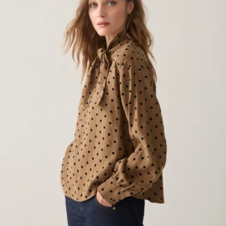 2s3609-12545 Top Stippenprint Bruin